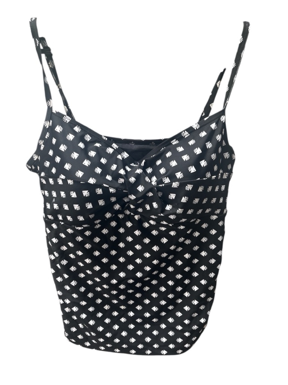 Black and White Patterned Swim Top with built-in bra, size 18